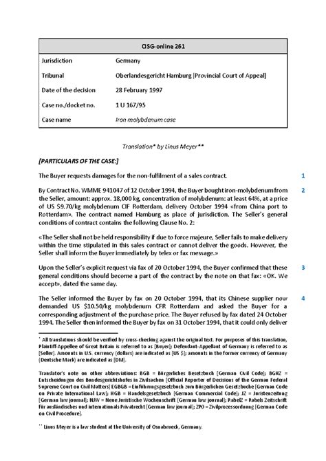 261 Jurisdiction: Iron Molybdenum Case Analysis and Court Decision ...