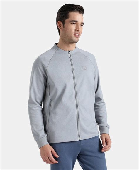 Buy Super Combed Cotton Rich Pique Fabric Jacket with Ribbed Cuffs ...