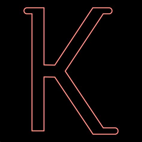 Neon kappa greek symbol small letter lowercase font red color vector ...