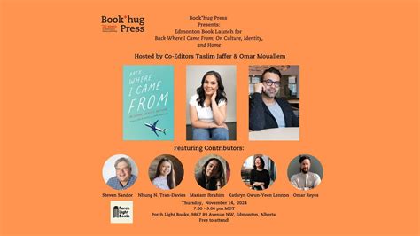 Edmonton Book Launch for Back Where I Came From: On Culture, Identity ...