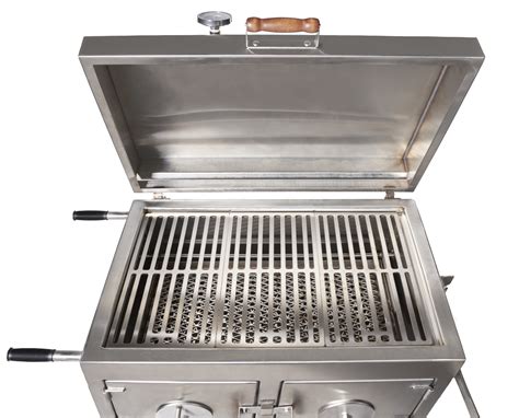 Stainless Steel Flattop Adjustable Charcoal Grill - Pitts & Spitts