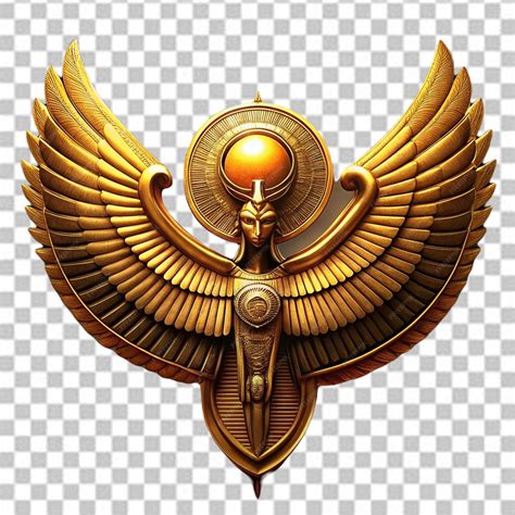 Premium Photo | Egyptian style gold parallel wings ornament on white ...