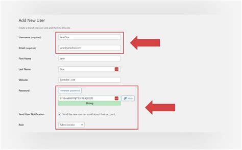 WordPress User Create 的图像结果
