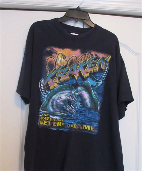 RARE Vintage KRAKEN Roller Coaster Sea World Navy Blu… - Gem