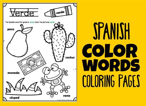 Image result for Spanish Color Words Worksheet