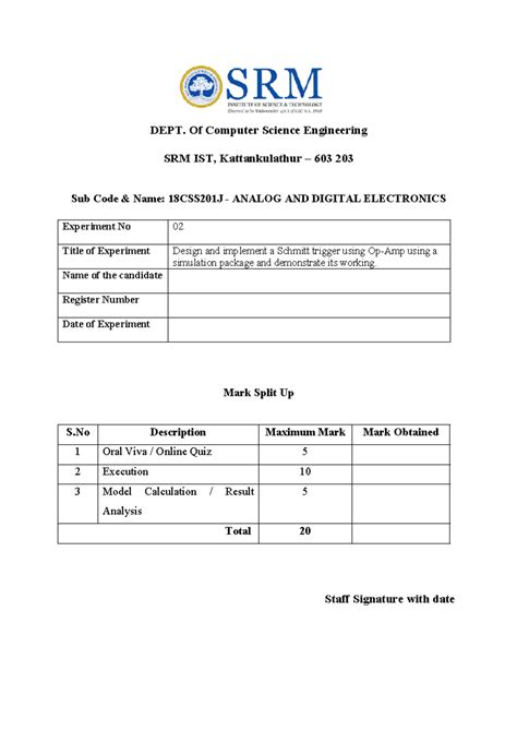 Exp 2 - It includes the aim, procedure for the experiment 'Design and ...