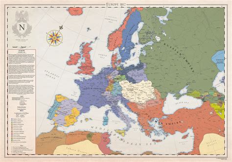 Europe 1812, Historical Map - Etsy