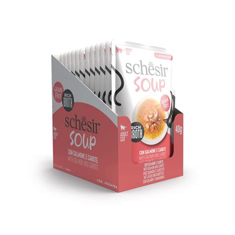 Schesir Soup Cat Wet Food in Soup Pouch-Salmon With Carrot 40g [MOQ ...