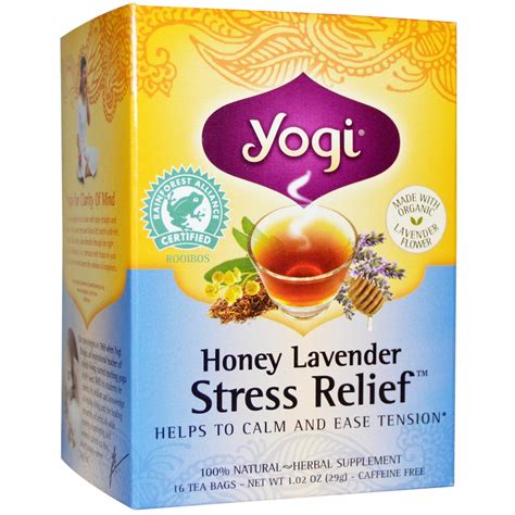 Yogi Tea, Stress Relief Cо Вкусом Меда и Лаванды, Без Кофеина, 16 ...