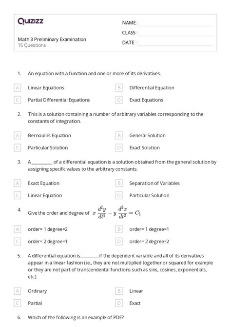 50+ One-Variable Equations worksheets for 1st Class on Quizizz | Free ...