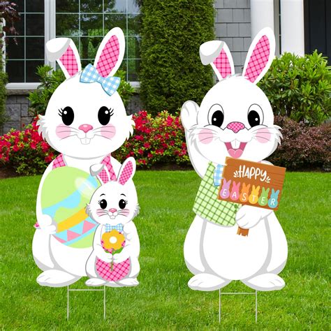 Amazon.com : Fanboxk 11Pcs Easter Eggs Yard Sign Outdoor Lawn ...
