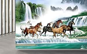 Beibehang BVE3775 7 Waterfalls Mountians Racing Seven Horses HD 3D ...