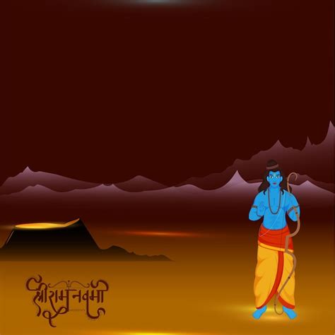 Shri Ram Navami Geburtstag von Lord Rama Grußkarte mit Lord Rama Avatar ...