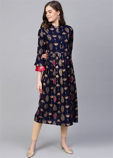 Get Ethnic Printed Flared Sleeves Kurta at ₹ 654 | LBB Shop