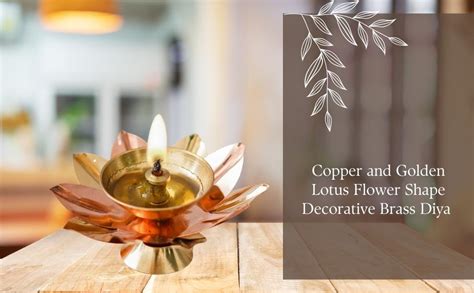 eCraftIndia Pack of 1 Copper and Golden Lotus Flower Shape Decorative ...