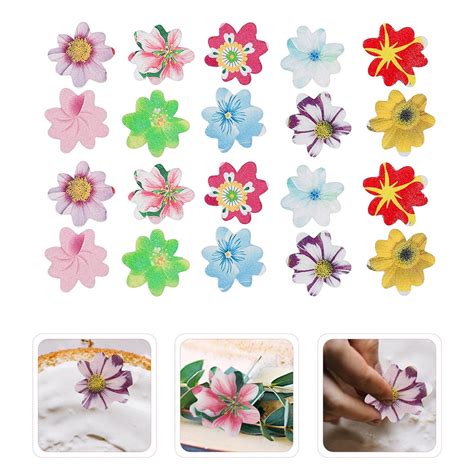 Buy Frcolor Cake Flowers Edible Wafer Decorations Cupcake Topper ...