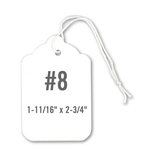#8 Blank White String Tags 1-11/16 x 2-3/4" | Okanagan Bag & Box