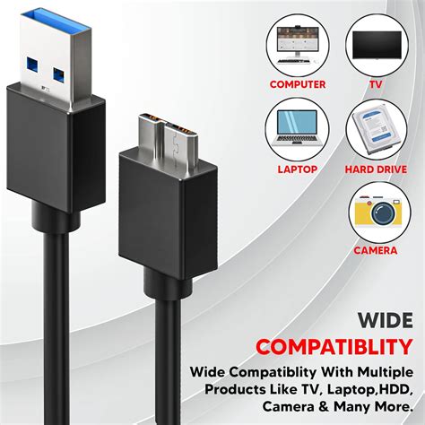 Lapster Hard Drive Cable Type C to Micro-B USB Compatible with all ...