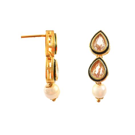 Women's Ethnic Gold Plated Kundan and Pearl Choker Necklace Set – Jewar ...