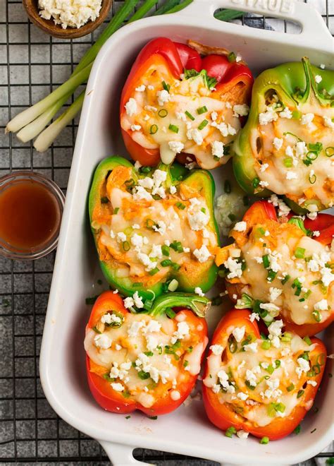 Buffalo Chicken Stuffed Peppers {Healthy, Low Carb} – WellPlated.com