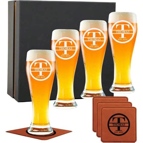 Customized Gifts For Men - Personalized Beer Glass Set W Engraved ...