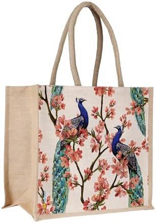 H&B Men's Jute Tiffin Bags with zip for lunch (Medium Size, Print: Dine ...