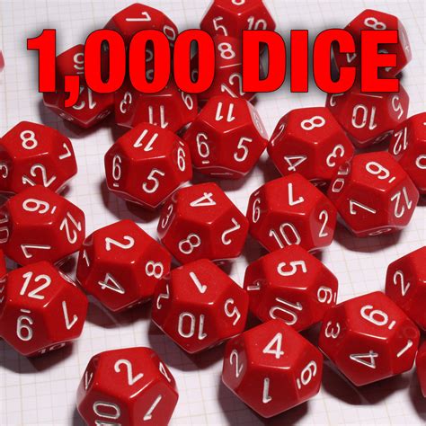 12-Sided Opaque Dice (d12) - Red - Dice Game Depot