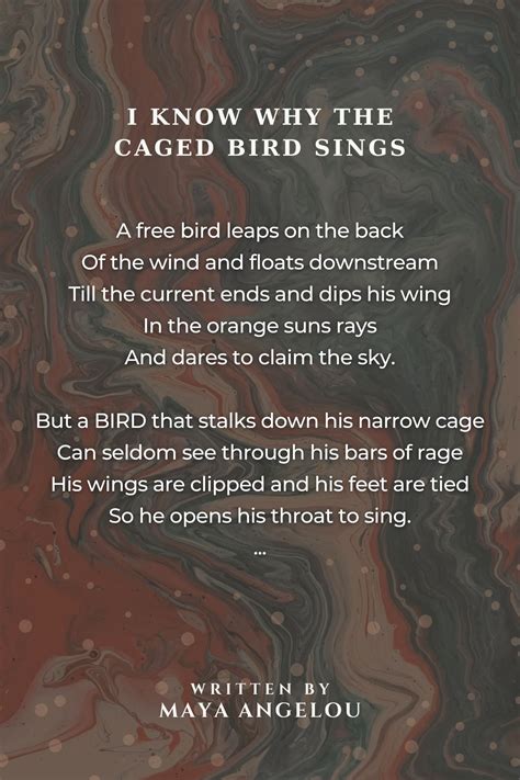 Maya Angelou Poems I Know Why The Caged Bird Sings