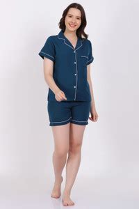 HSINTERNATIONAL Women Solid Blue Top & Shorts Set Price in India - Buy ...
