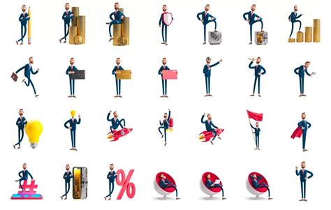 🍩 Icons Set - 3D Businessman Billy — Teletype