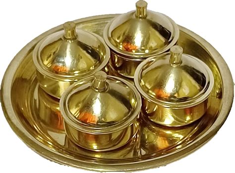 Buy PARIJAT HANDICRAFT Brass Kumkum, Chandan, Chawal Holder/Kumkum Box ...