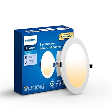 PHILIPS Ultra Glow 15-watt Round LED Downlighter | 3 Colors in 1 ...