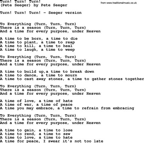 Bruce Springsteen song: Turn! Turn! Turn!, lyrics