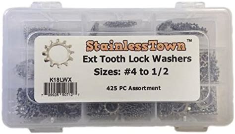 Stainless Steel External Star Lock Washer Assortment Kit : Amazon.in ...