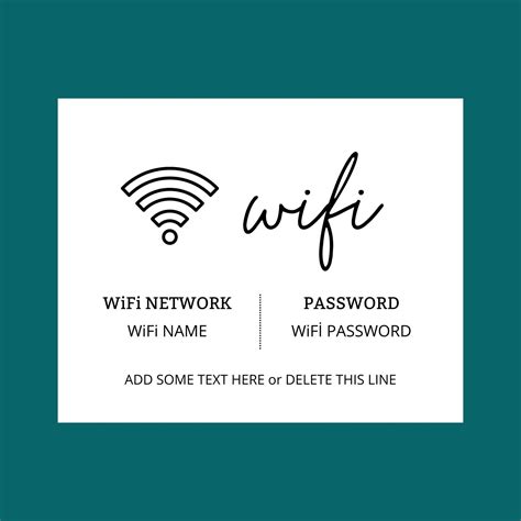 Wifi password sign printable editable guest room sign template wifi sign printable wifi sign ...