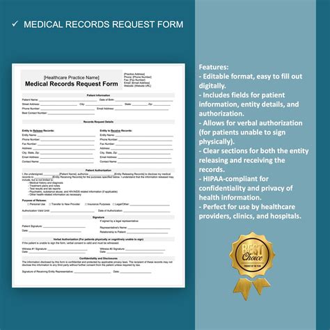Image result for Medical Records Request Form