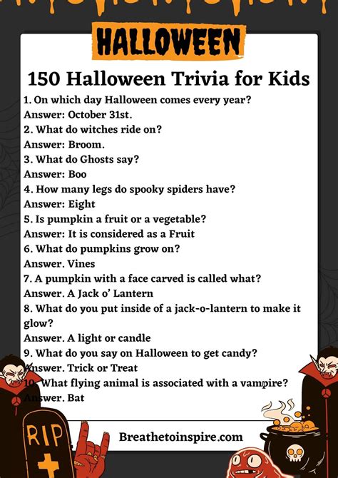 150 Ultimate Halloween Trivia Questions And Answers (Game Edition ...
