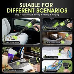 2-in-1 Cordless Mini Car Vacuum Cleaner – High Power USB Rechargeable ...