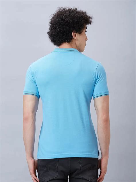 Raymond Men Blue Solid Contemporary Fit Cotton T-Shirt – MyRaymond