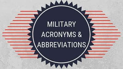 Military Acronyms And Abbreviations