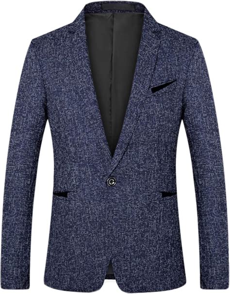 Lars Amadeus Men's Navy Blue Sports Coat Slim Fit Formal Wedding Tuxedo ...