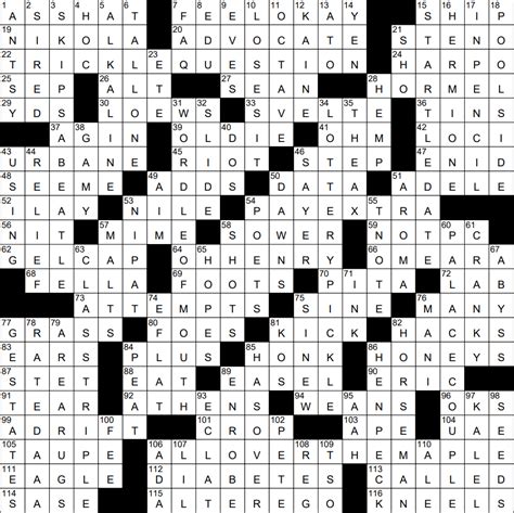 Key Lime New York Times Crossword at Joanne Tindall blog