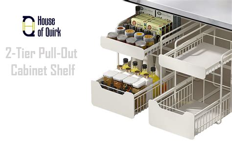 House of Quirk Under Sink Organizer And Storage,2-Tier Pull-Out Cabinet ...