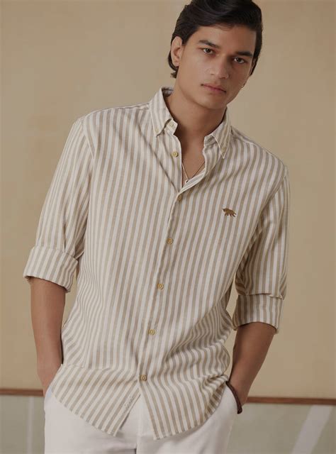 Andamen Tan Striper Shirt