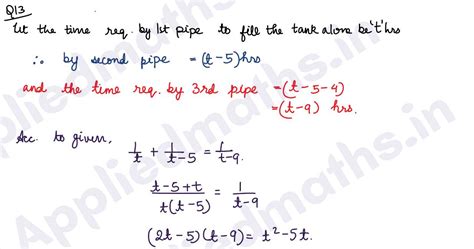 Q13. A tank is filled by three pipes with uniform flow. The first two ...