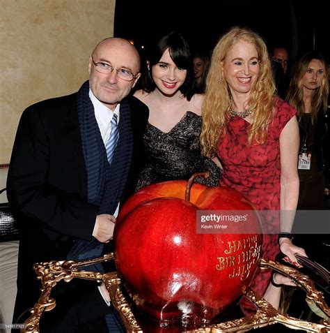 Musician Phil Collins, his daughter actress Lily Collins and her mom ...