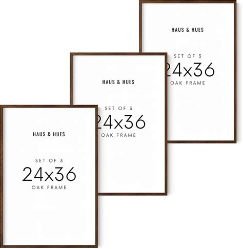 Haus and Hues 24x36 Frame Set of 3 - Walnut Big Poster Frames 24 x 36 ...