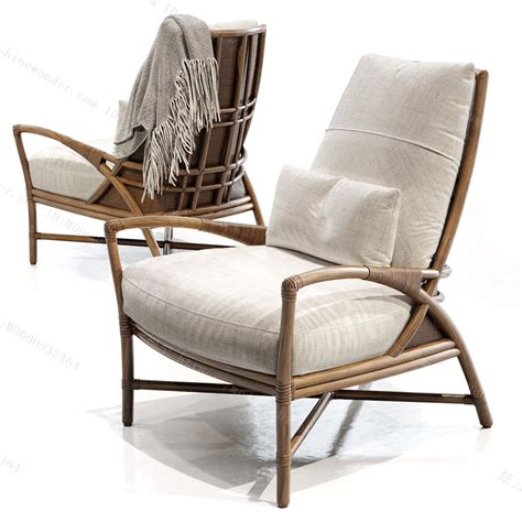 东南亚木艺休闲椅模型素材-三维家模型素材库