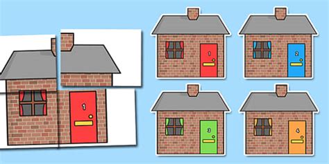 Brick Houses A2 Display Cut Outs with Numbers Posting Letters
