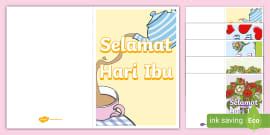 Aktiviti Mewarna Templat Kad Hari Ibu (teacher made)